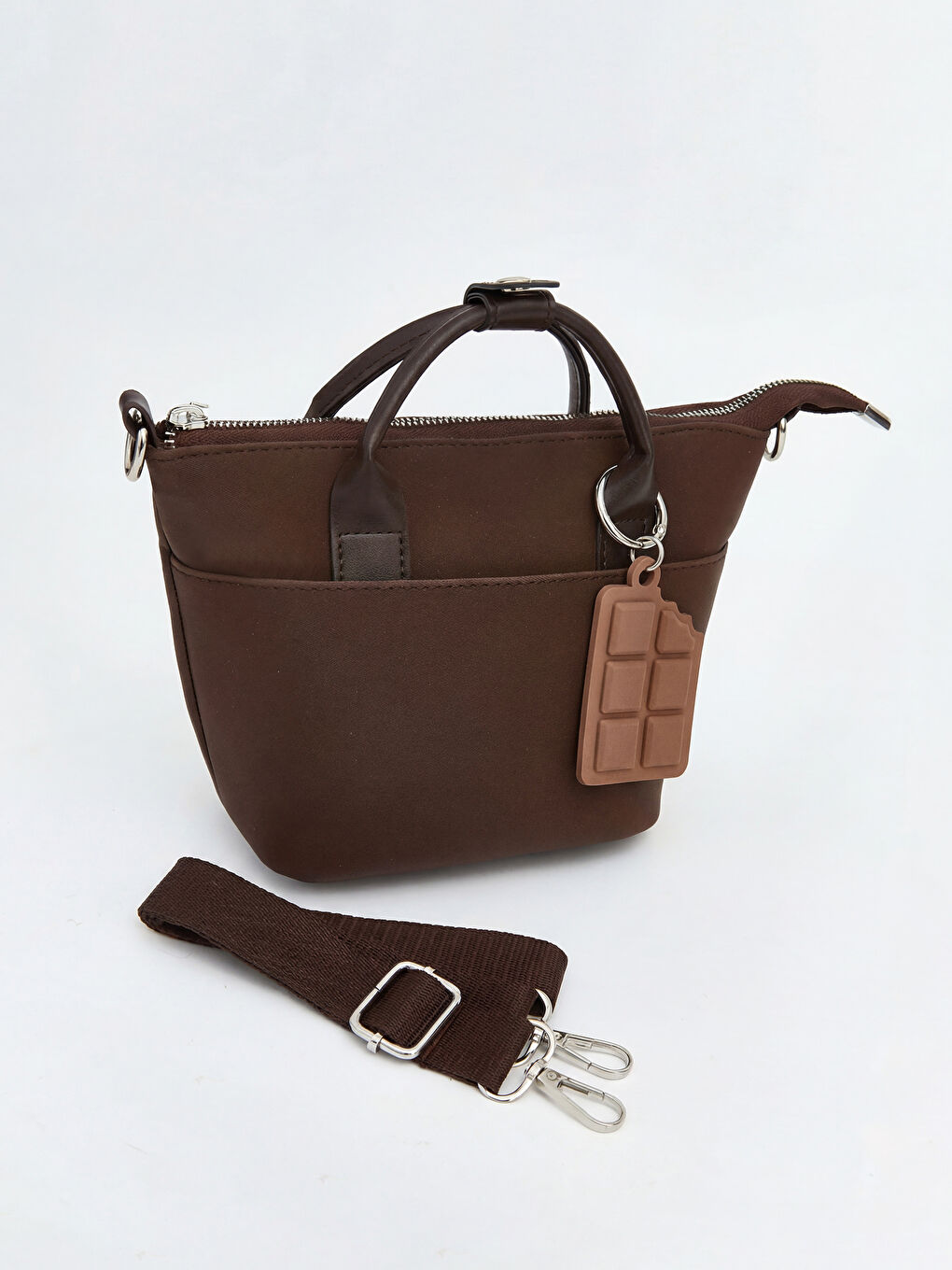 Kahverengi Aksesuarlı Kız Çocuk Omuz Çantası-1