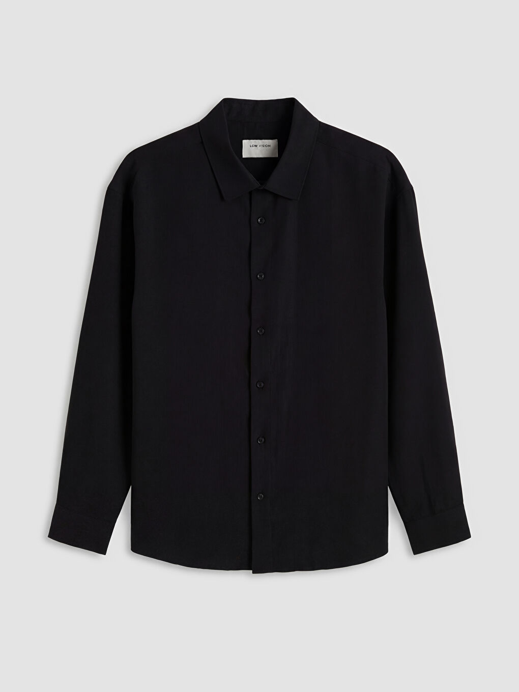 Siyah Regular Fit Erkek Armürlü Gömlek	