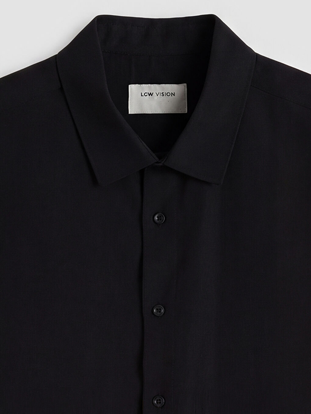 Siyah Regular Fit Erkek Armürlü Gömlek	-2