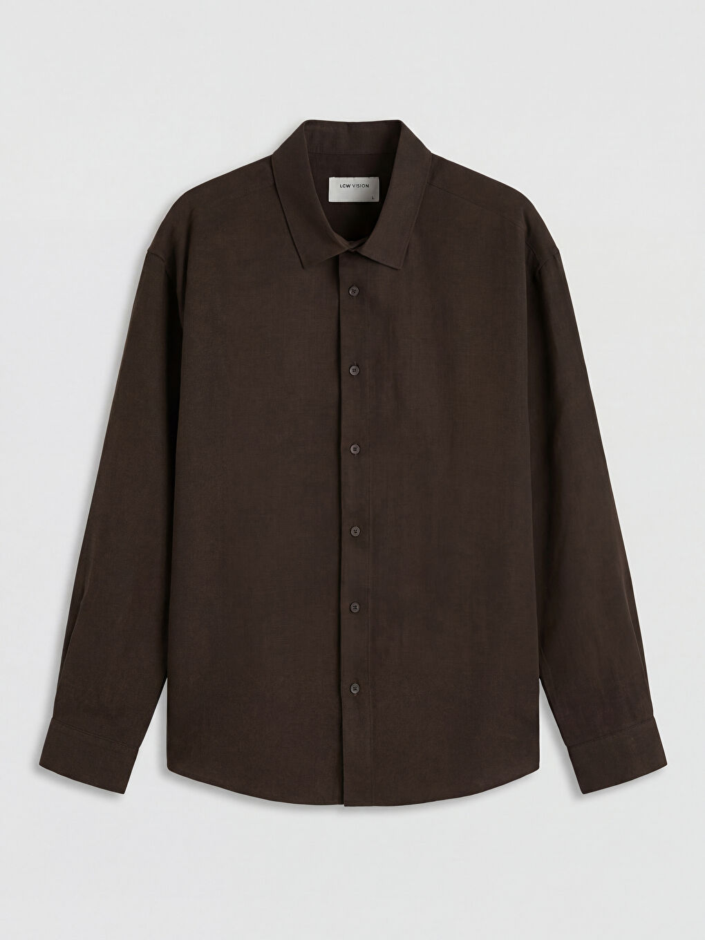 Kahverengi Regular Fit Erkek Armürlü Gömlek	