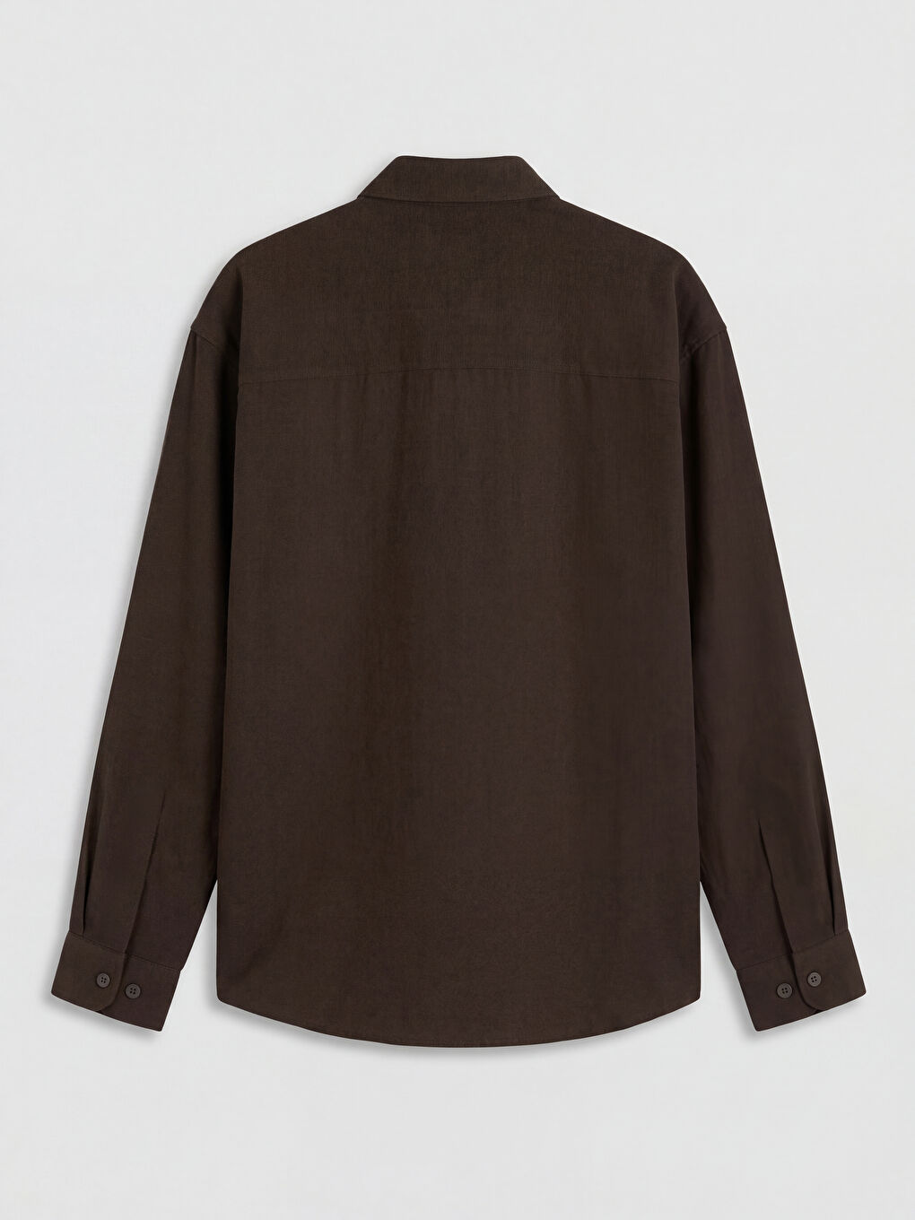 Kahverengi Regular Fit Erkek Armürlü Gömlek	-1