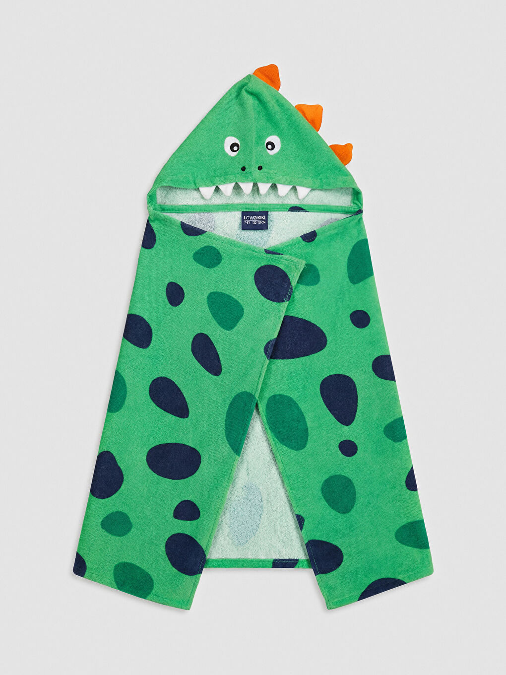 Yeşil Dinozor Figürlü Erkek Çocuk Panço Havlu-1