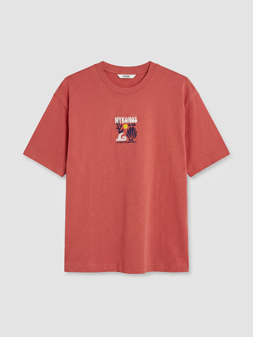 Crew Neck Mykonos Printed Men's T-shirt-2