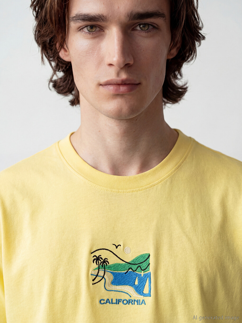 Crew Neck California Printed Men's T-shirt-2