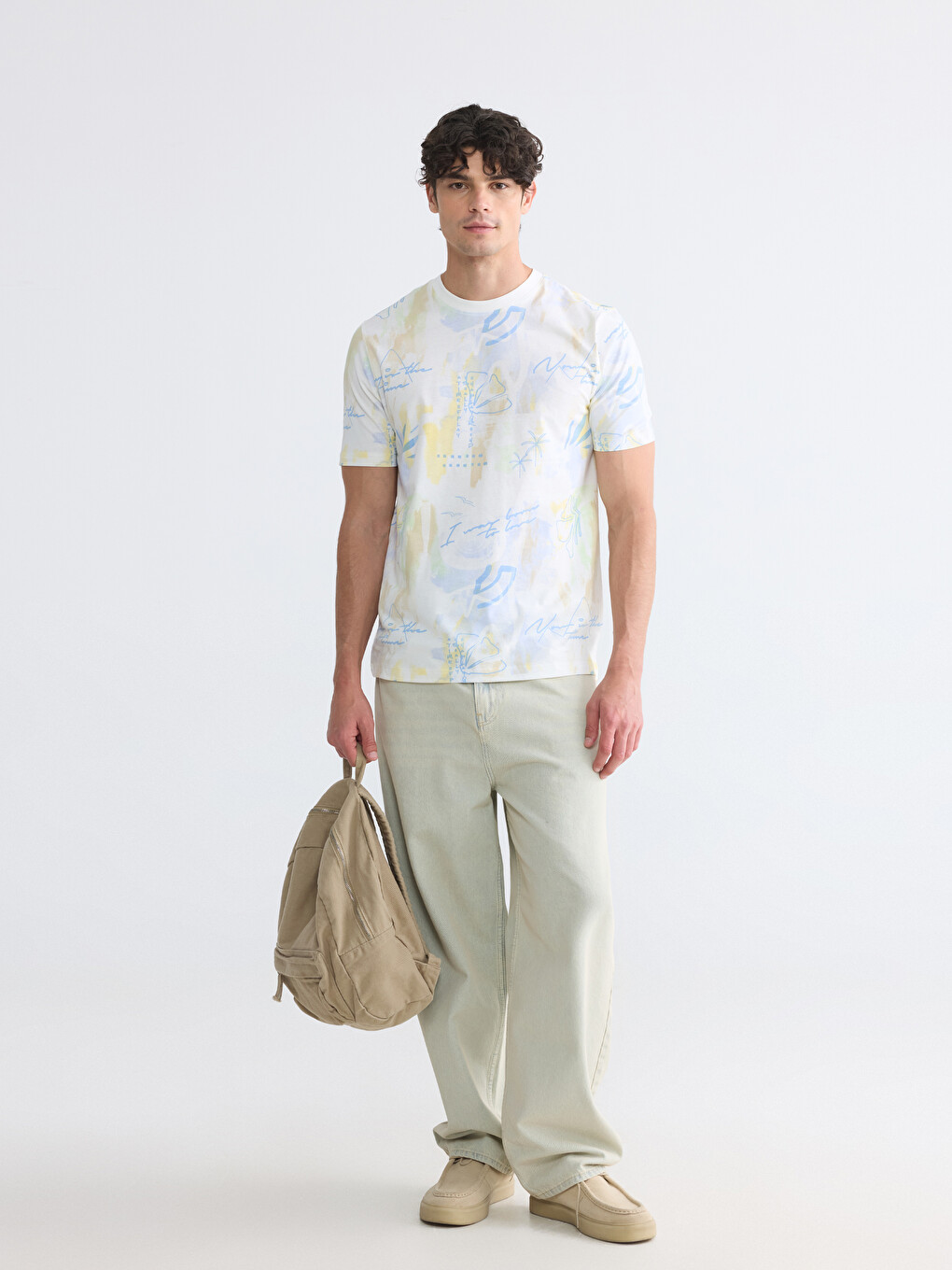 Crew Neck Printed Men's T-shirt-1