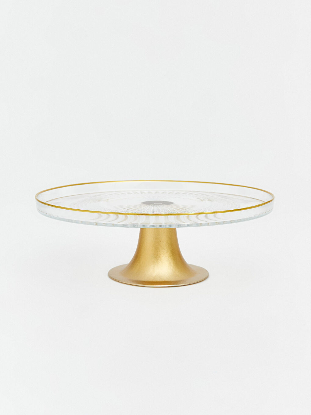 Renksiz Kenarı Şeritli Desenli Cam Ayaklı Sunumluk-4