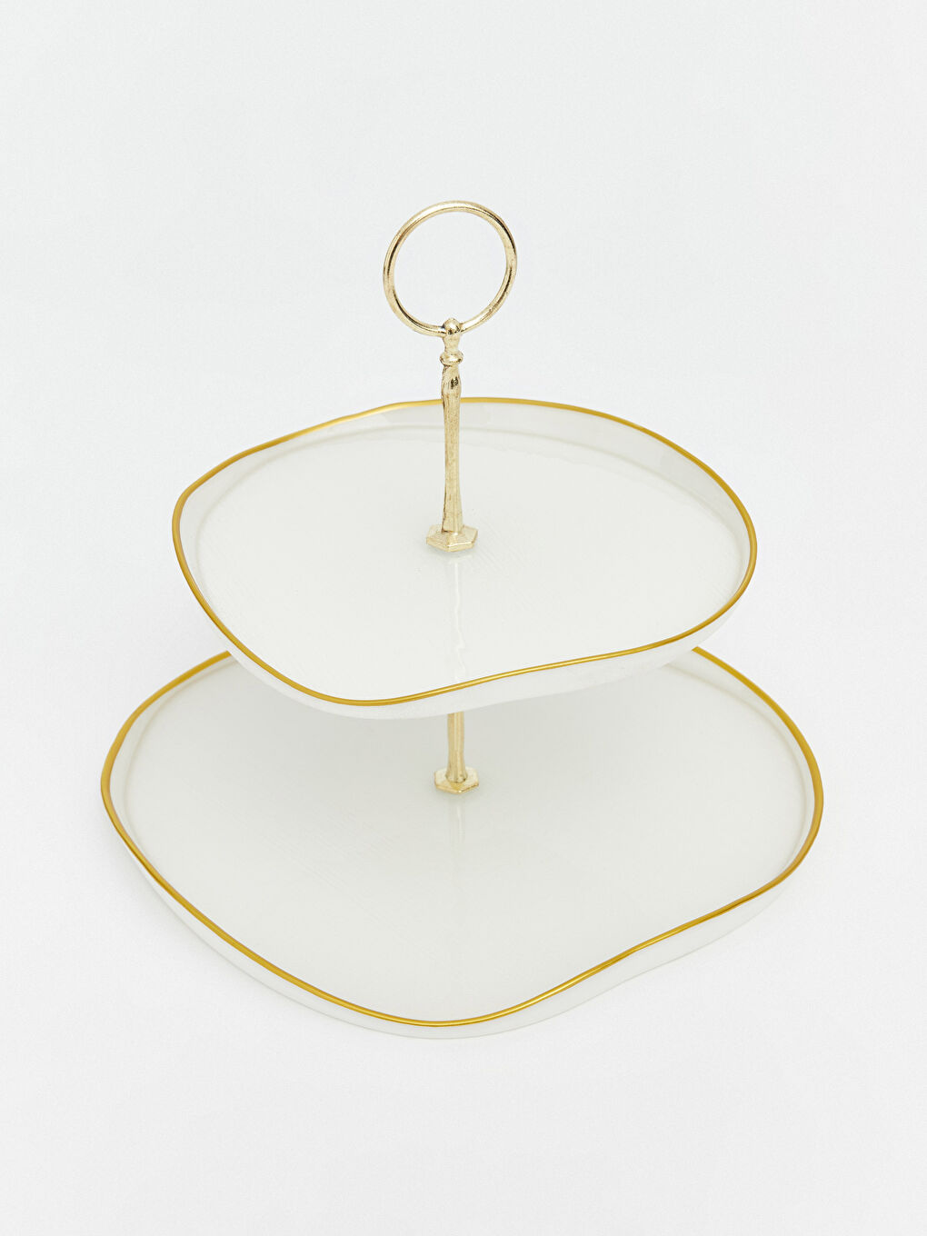 Beyaz İki Katlı Ayaklı Sunumluk-4