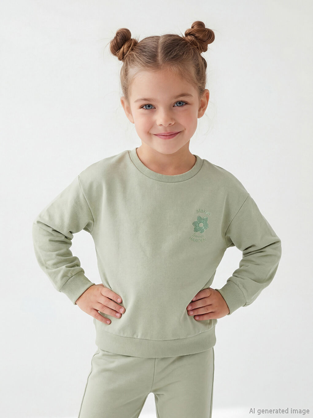 Girls' Floral Print Sweatshirt and Jogger Set