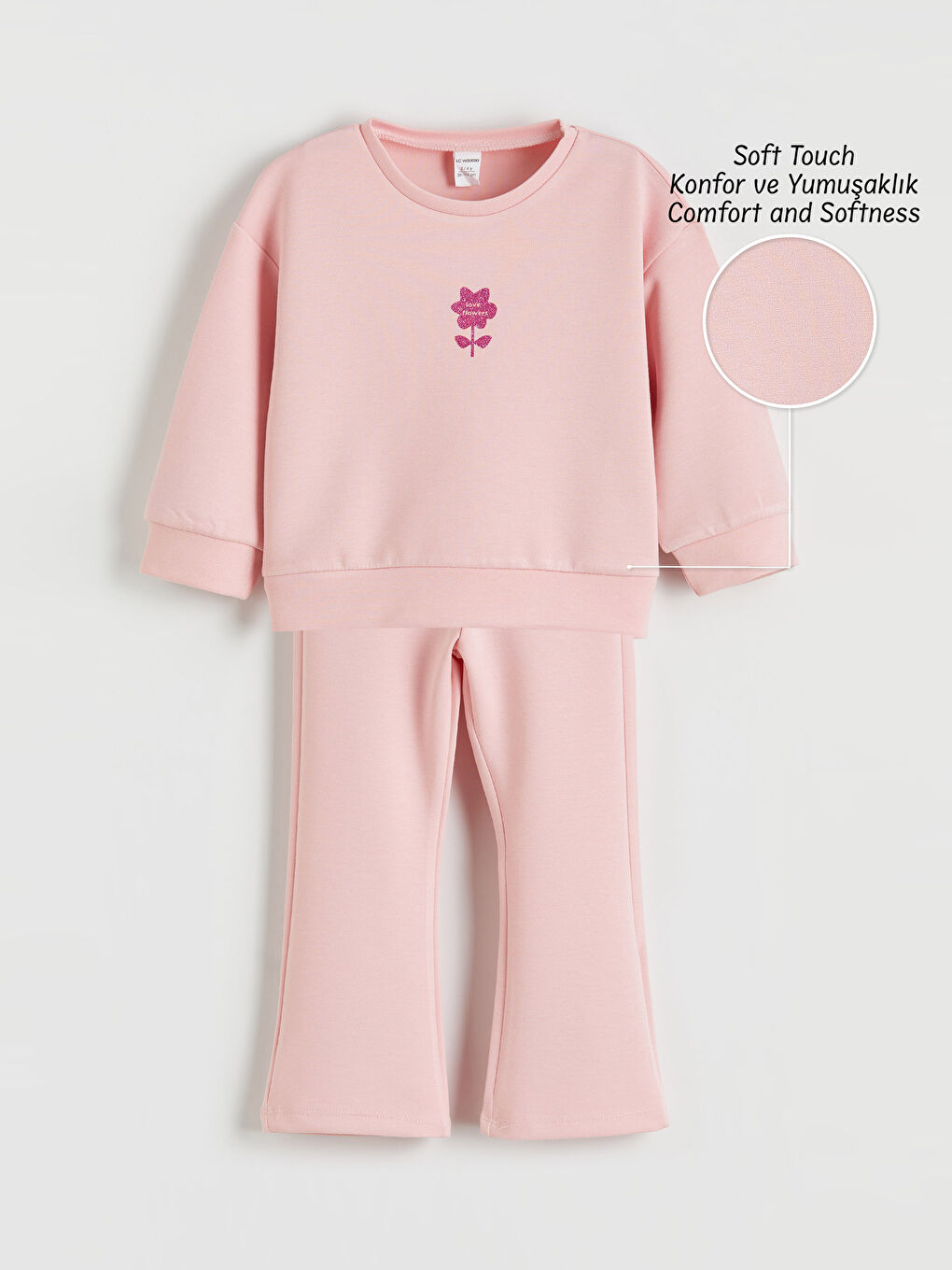 Floral Print Girls' Soft Touch Sweatshirt and Sweatpants