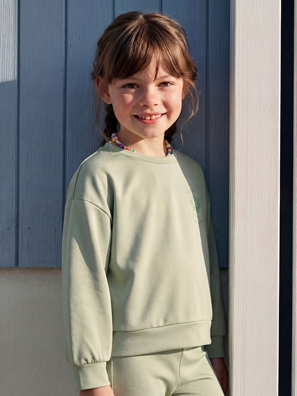 Floral Print Girls' Soft Touch Sweatshirt and Sweatpants-2