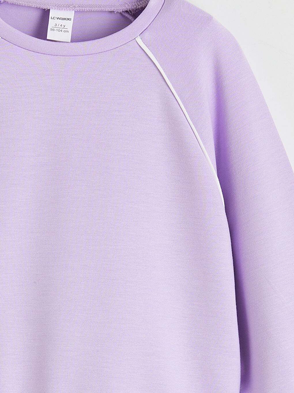 Lila Bisiklet Yaka Kız Çocuk Sweatshirt ve Eşofman Altı-5