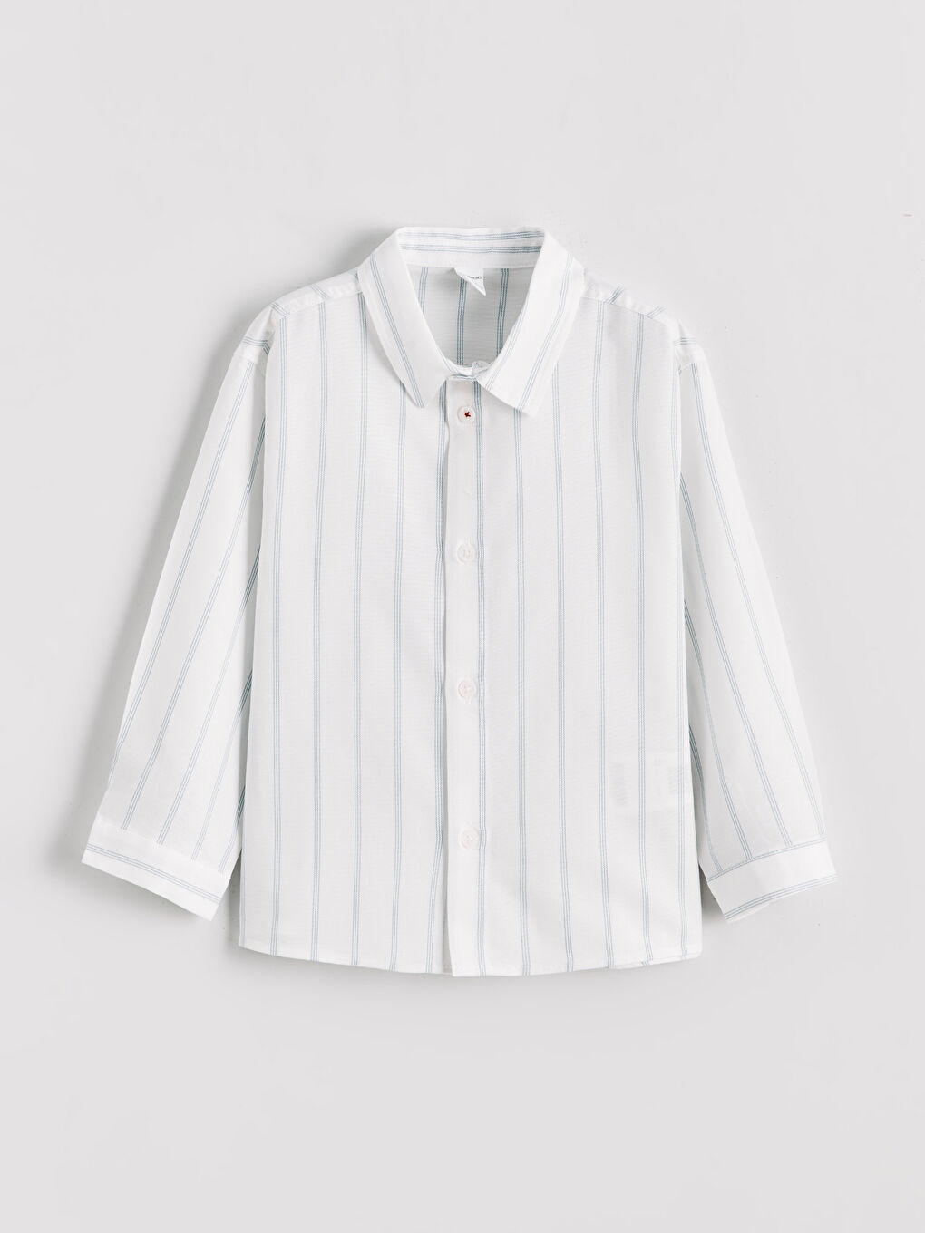 Ekru Uzun Kollu Çizgili Erkek Çocuk Gömlek