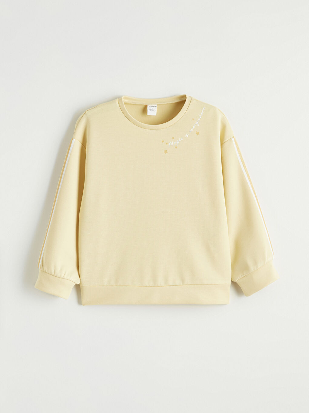 Sarı Baskılı Kız Çocuk Soft Touch Sweatshirt