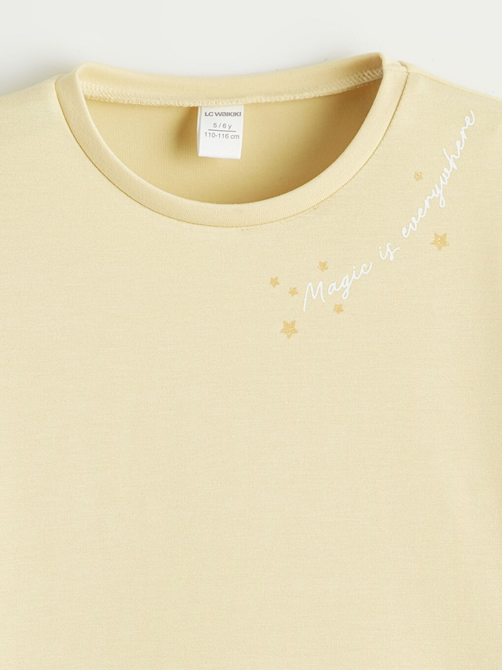 Sarı Baskılı Kız Çocuk Soft Touch Sweatshirt-2