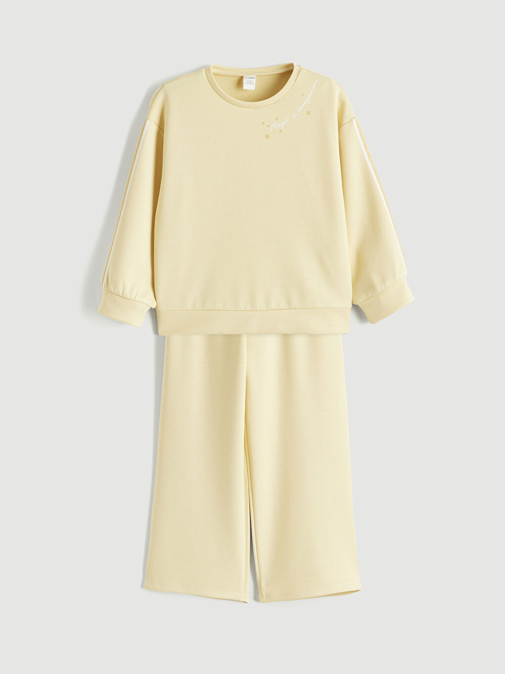 Sarı Regular Fit Baskılı Kız Çocuk Takım