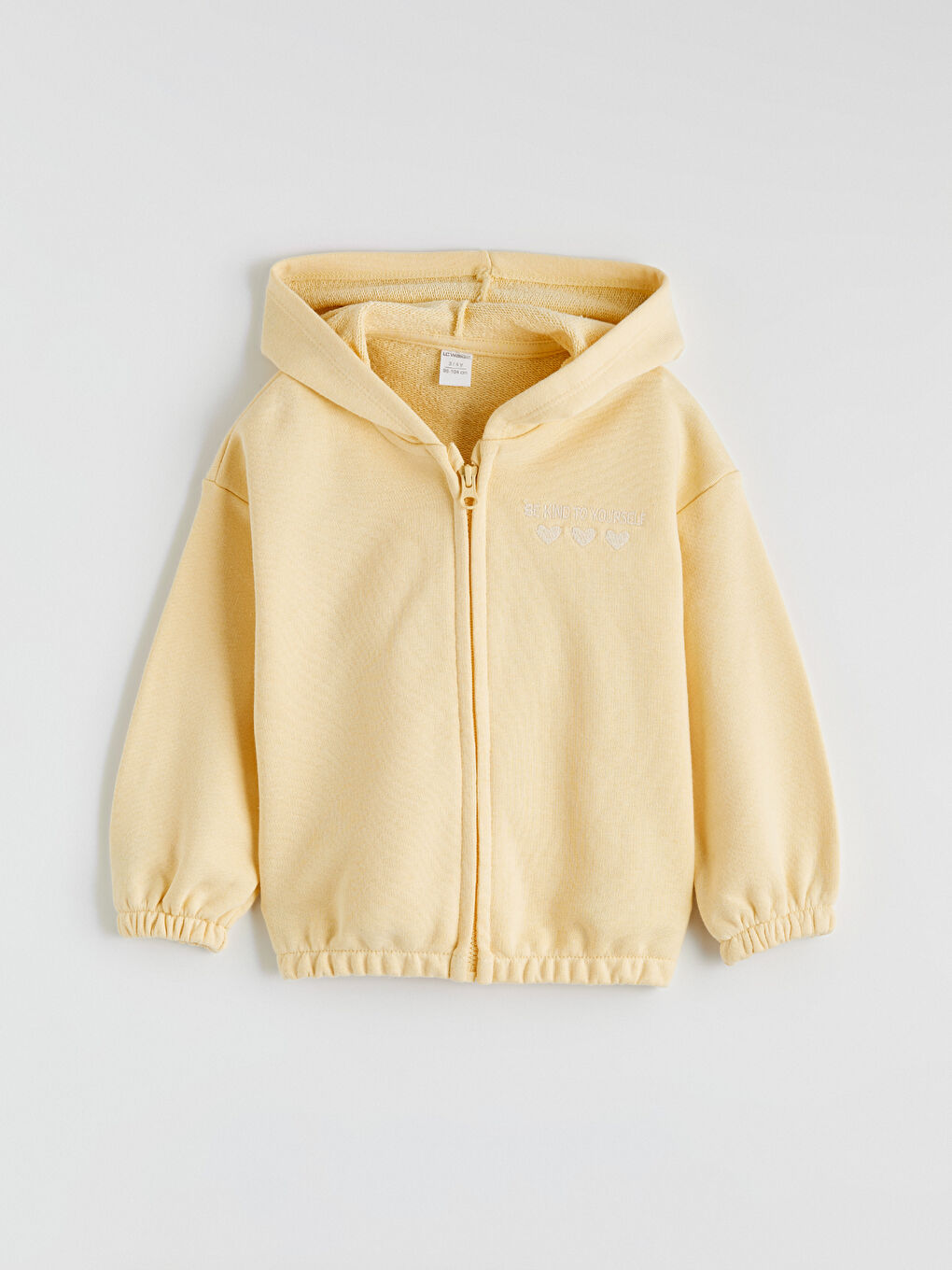 Sarı Kapüşonlu Nakışlı Kız Çocuk Eşofman Takımı-1