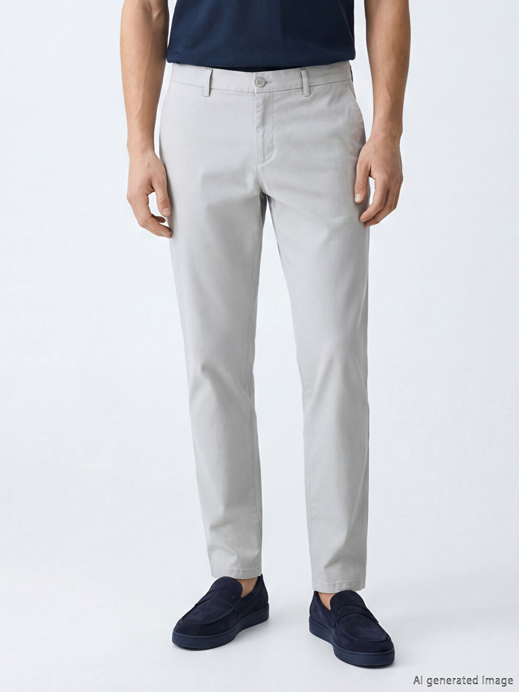 بنطلون رجالي بقماش دوبي بمقاس عادي-2