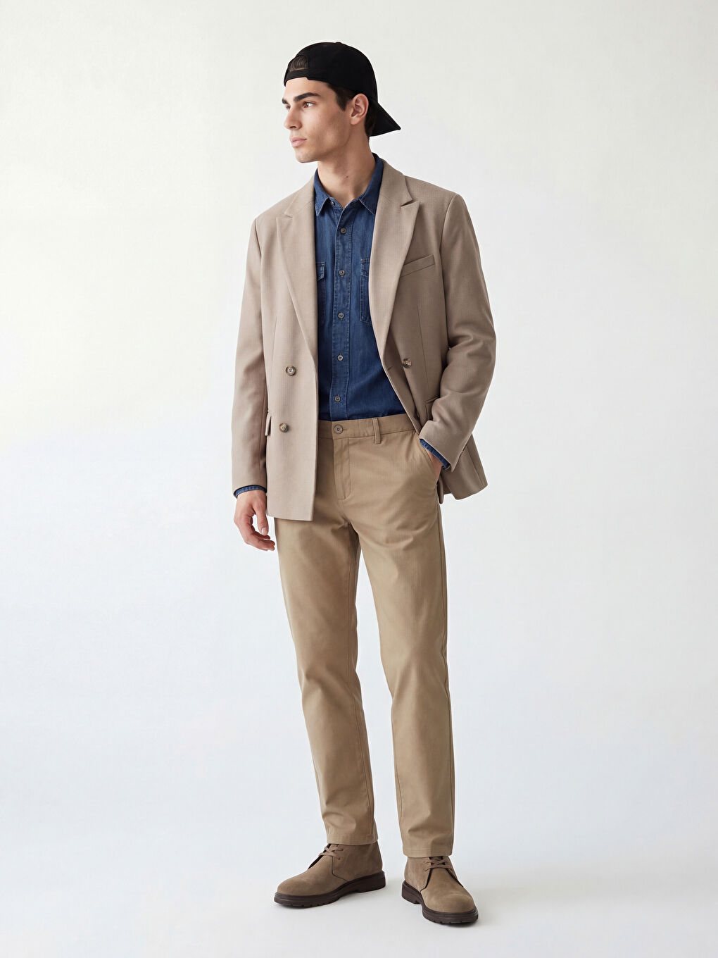 Kahverengi Standart Kalıp Armürlü Erkek Pantolon-1