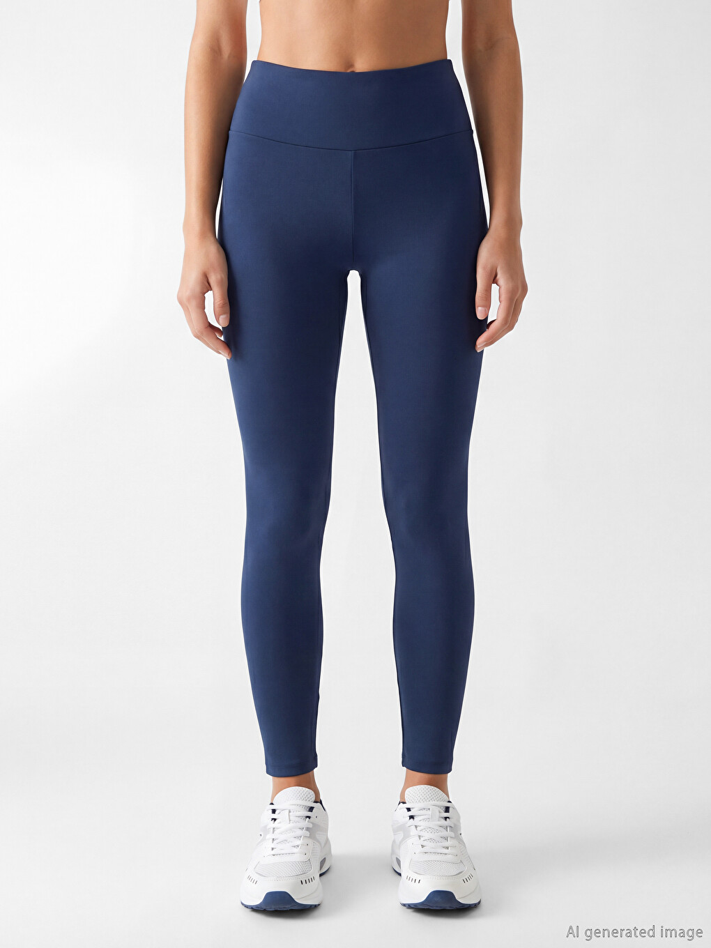 Woman Navy Sports Leggings-1