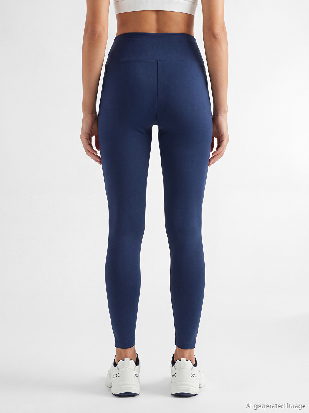 Woman Navy Sports Leggings-3