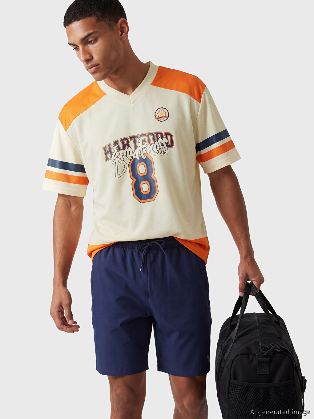 V Neck Hartford Printed Men's Sports T-shirt