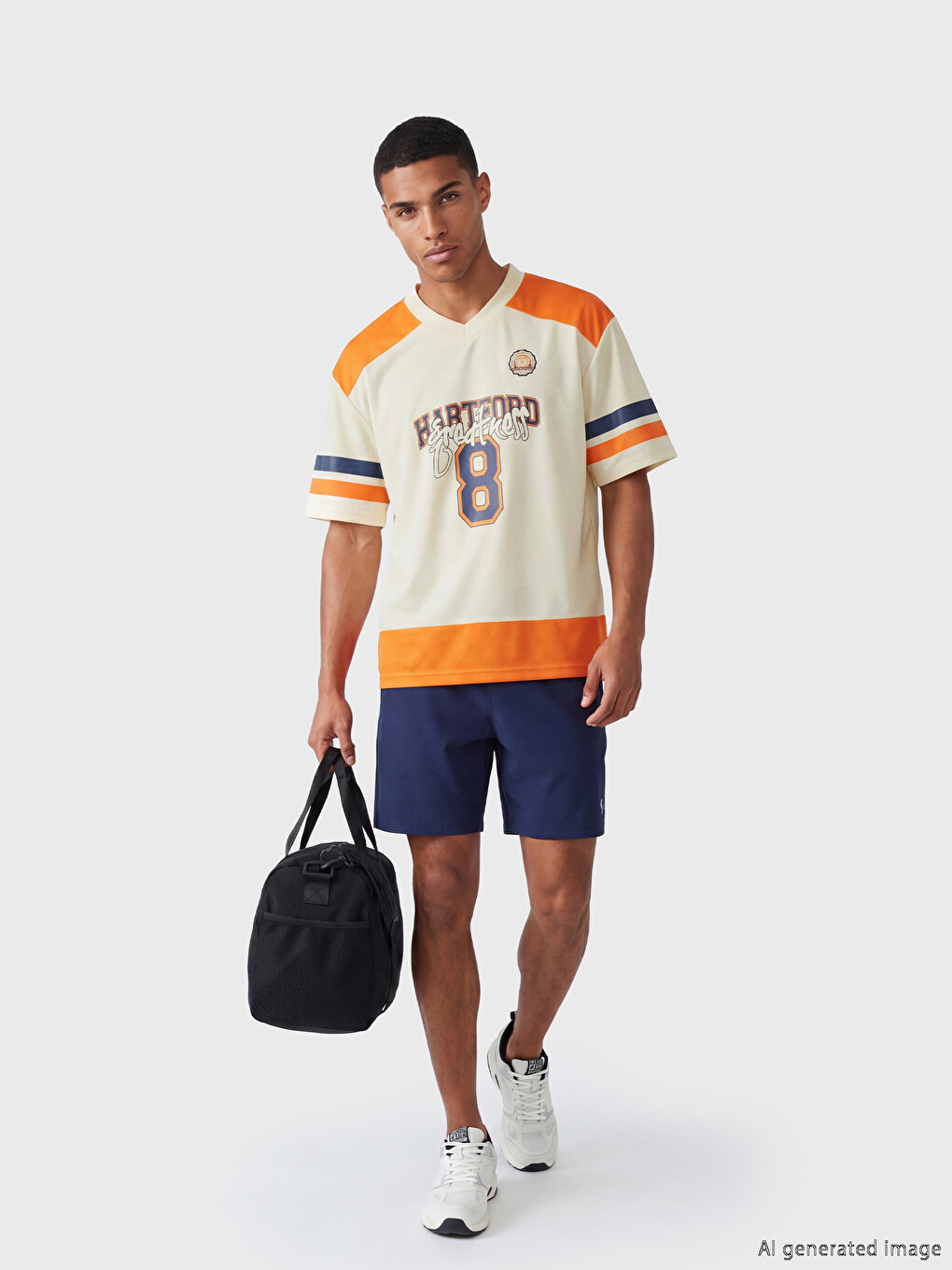 V Neck Hartford Printed Men's Sports T-shirt-1