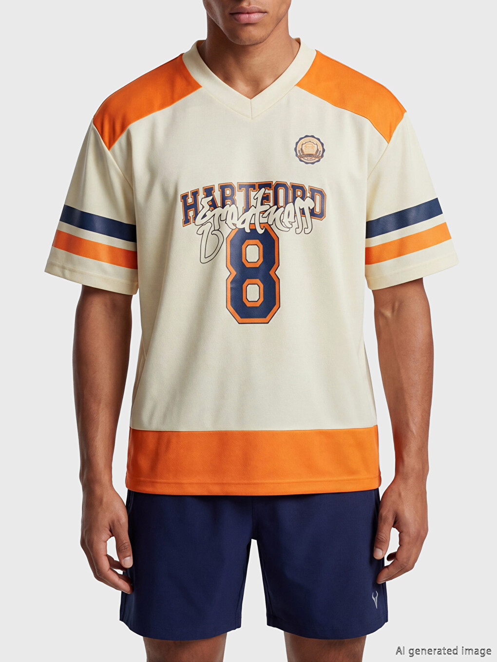 V Neck Hartford Printed Men's Sports T-shirt-2