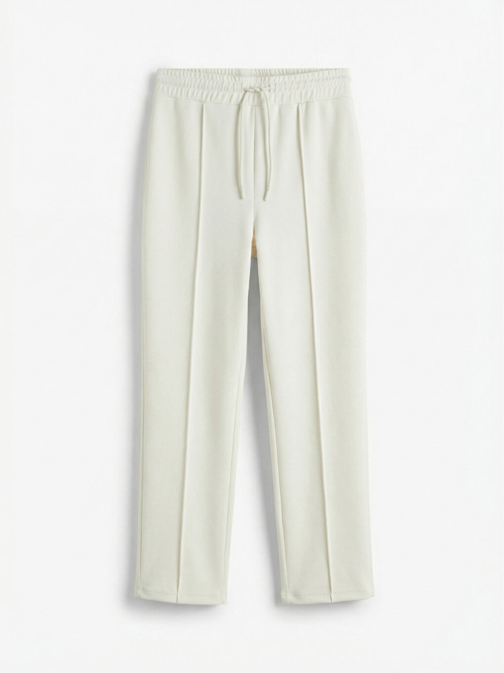 Bej Beli Lastikli Soft Touch Kadın Eşofman Altı-4