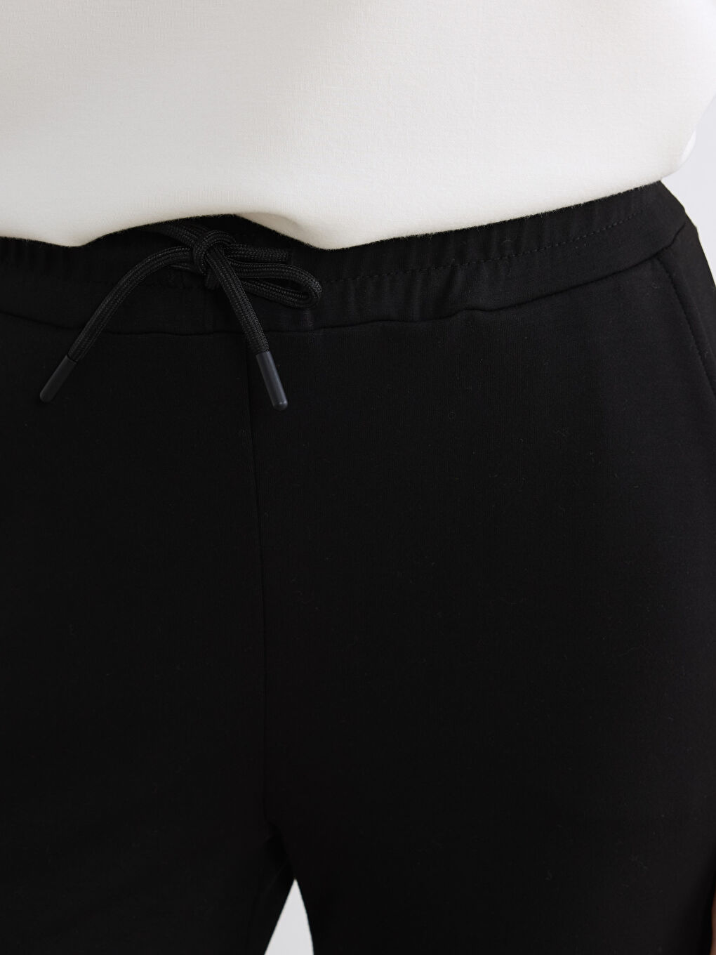 Siyah Beli Lastikli Soft Touch Kadın Eşofman Altı-2