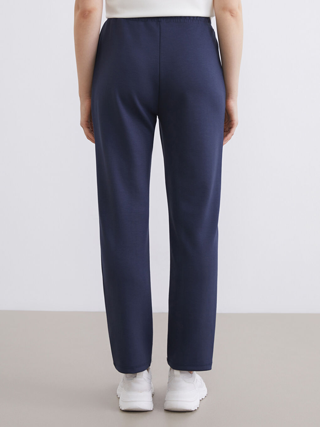 Lacivert Beli Lastikli Soft Touch Kadın Eşofman Altı-3