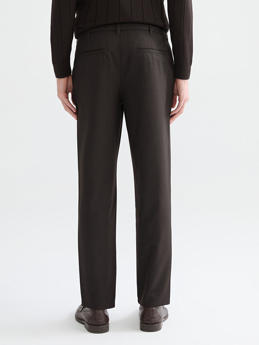 Kahverengi Standart Kalıp Erkek Pantolon-3