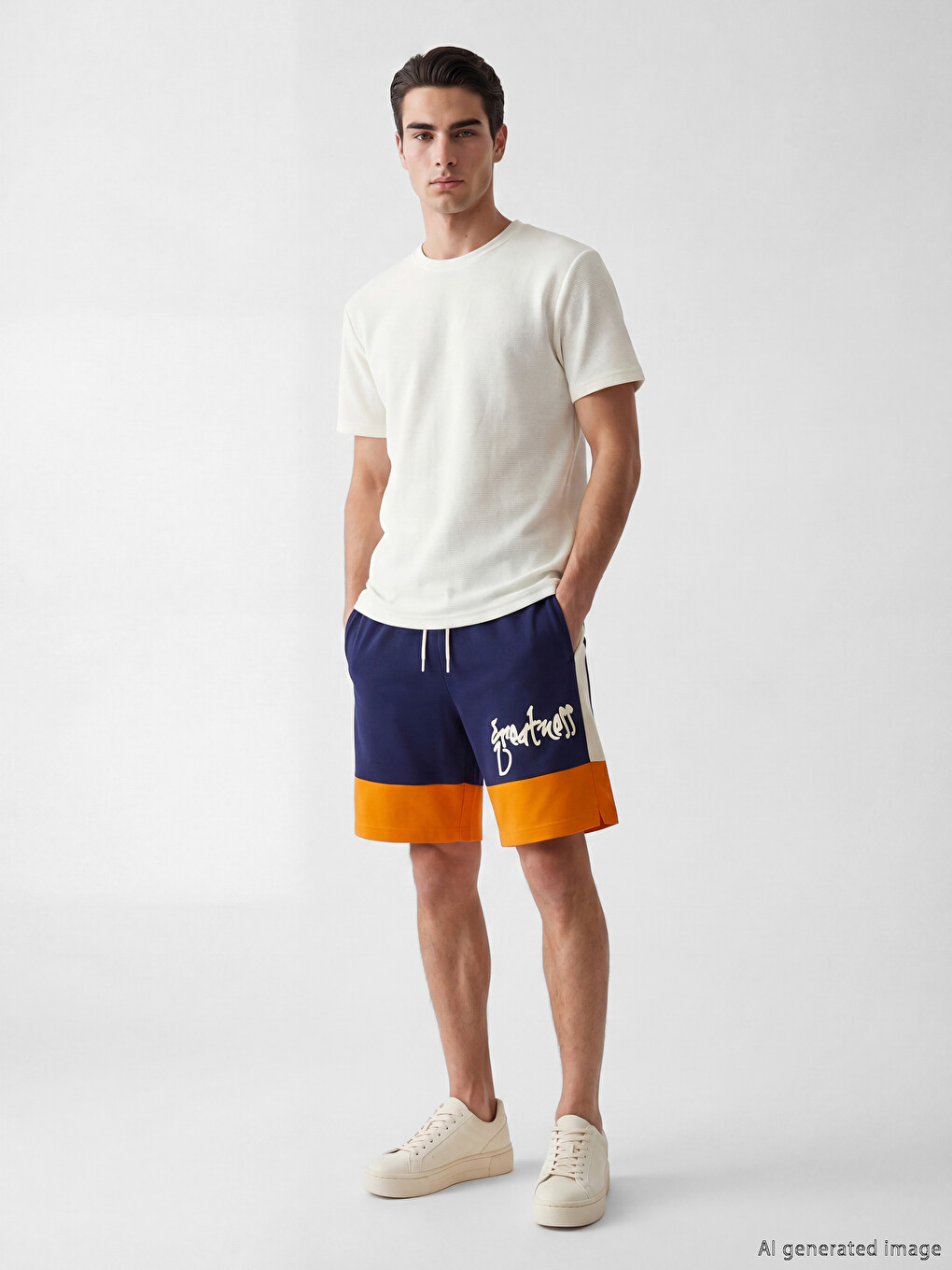Man Navy Active Shorts