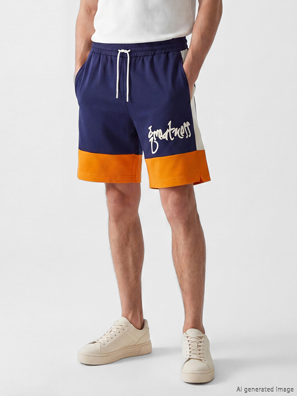 Man Navy Active Shorts-1