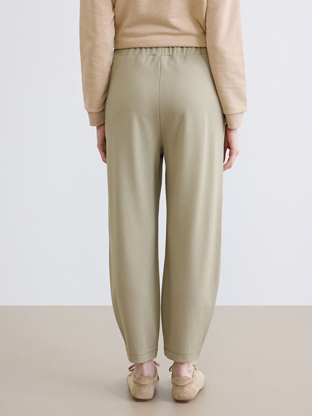 Yeşil Beli Lastikli Kadın Eşofman Altı-3