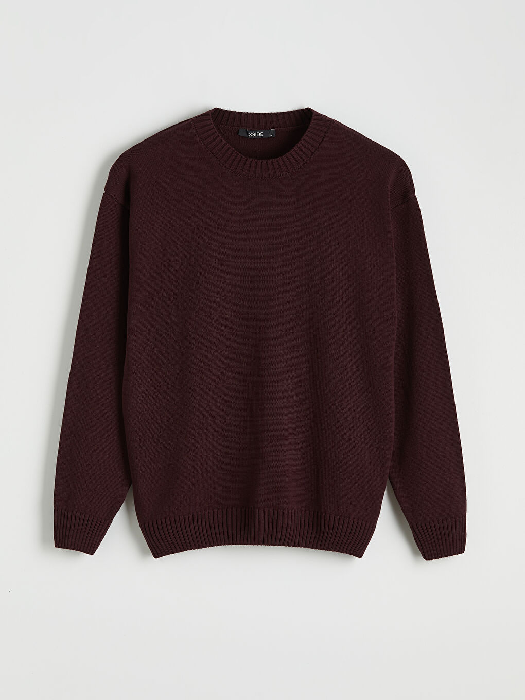 Bordo Bisiklet Yaka Erkek Triko Kazak