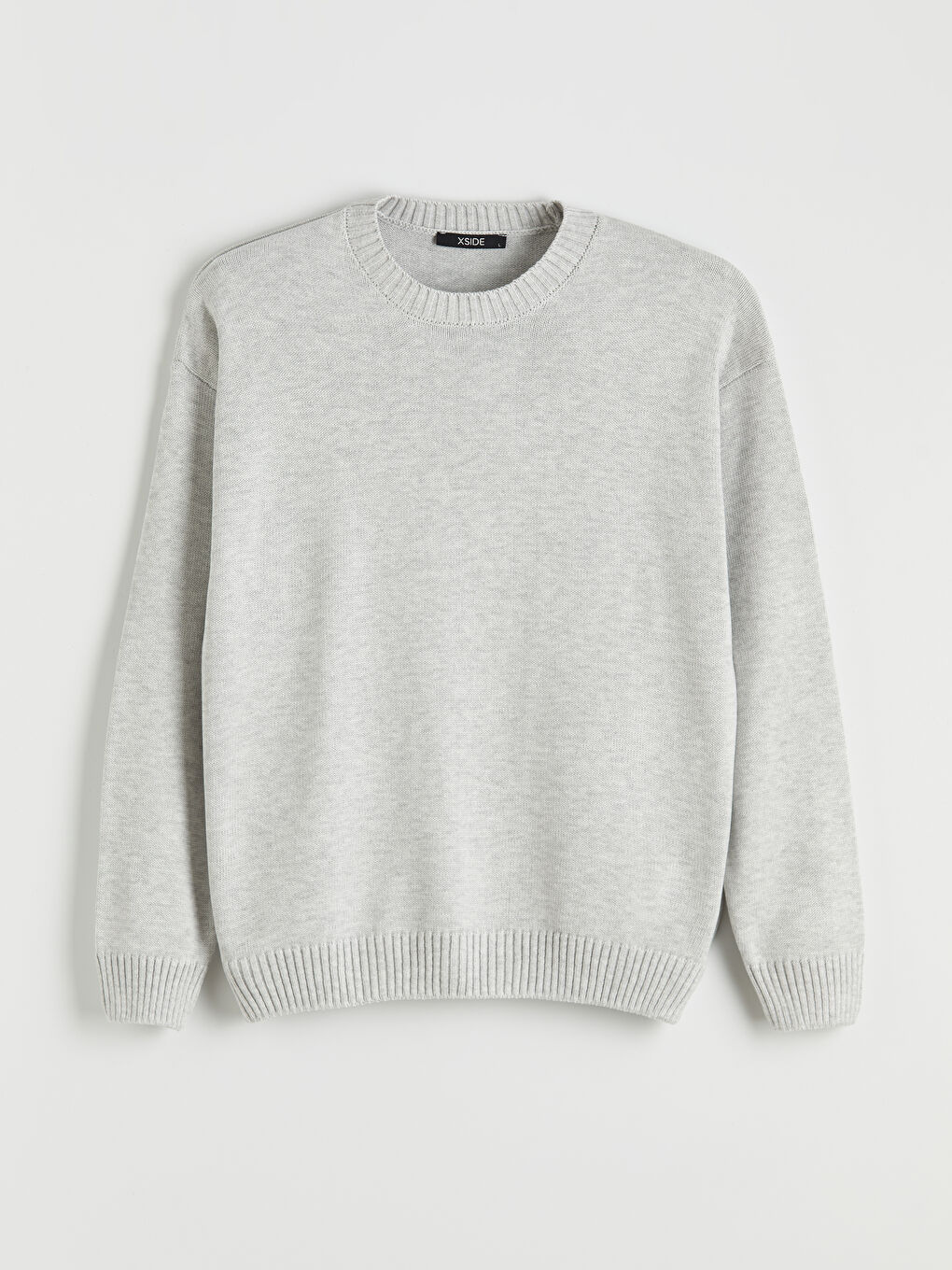 Gri Bisiklet Yaka Erkek Triko Kazak-4