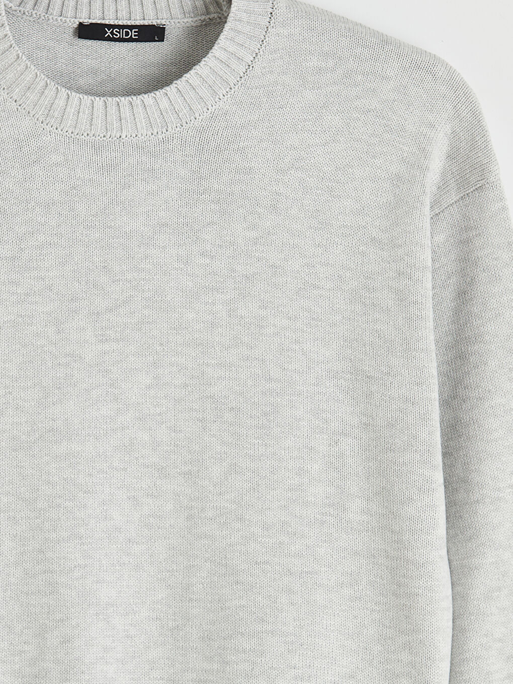 Gri Bisiklet Yaka Erkek Triko Kazak-5