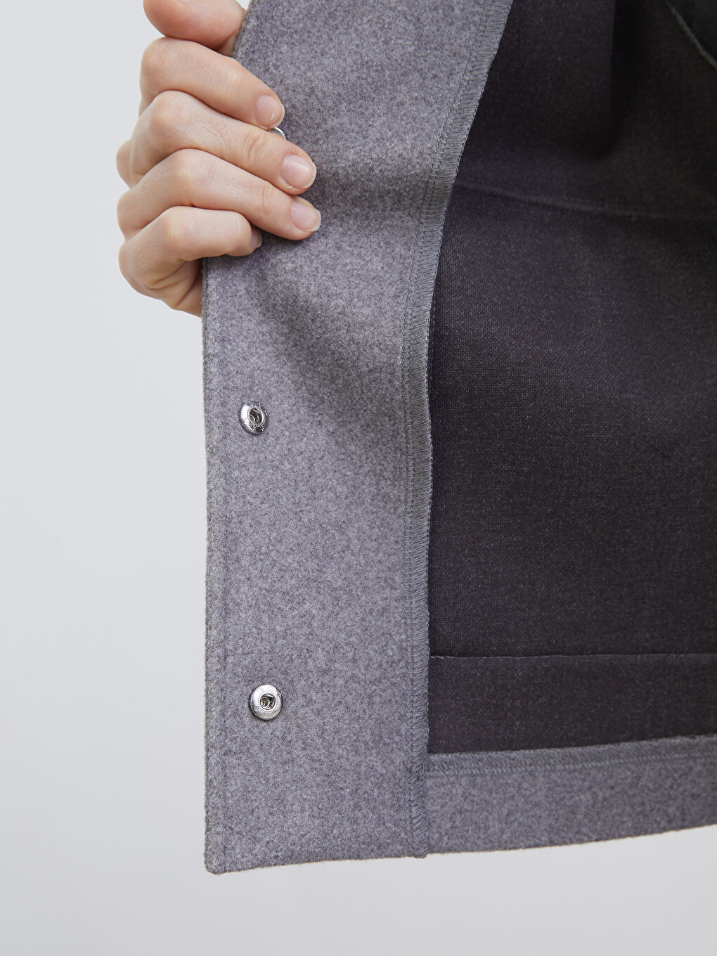 Ženski kaput od kašmira sa kragnom na košulju-3