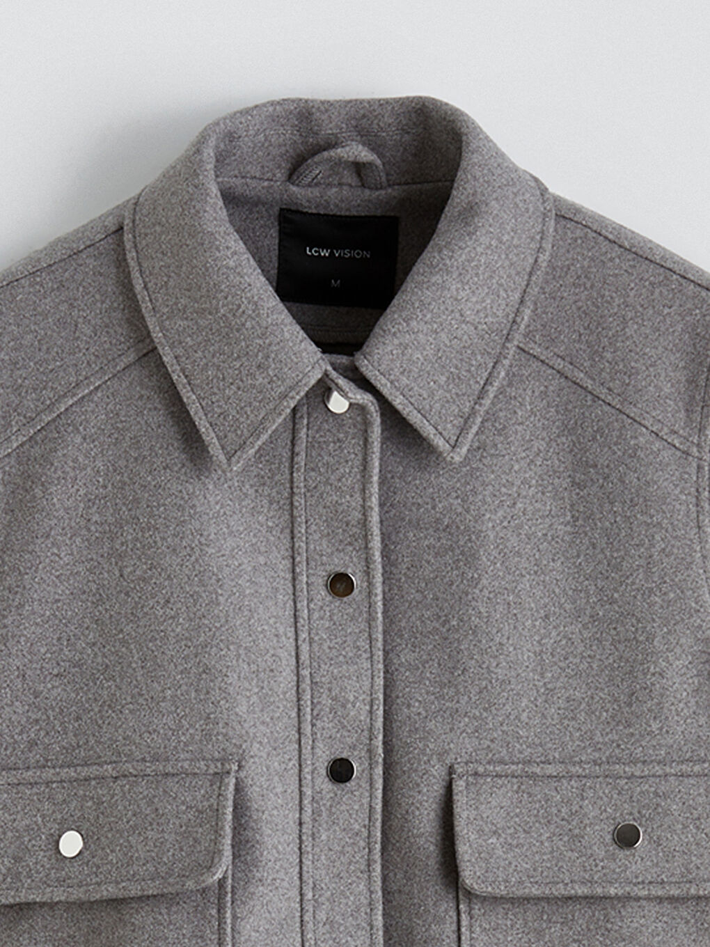 Ženski kaput od kašmira sa kragnom na košulju-6