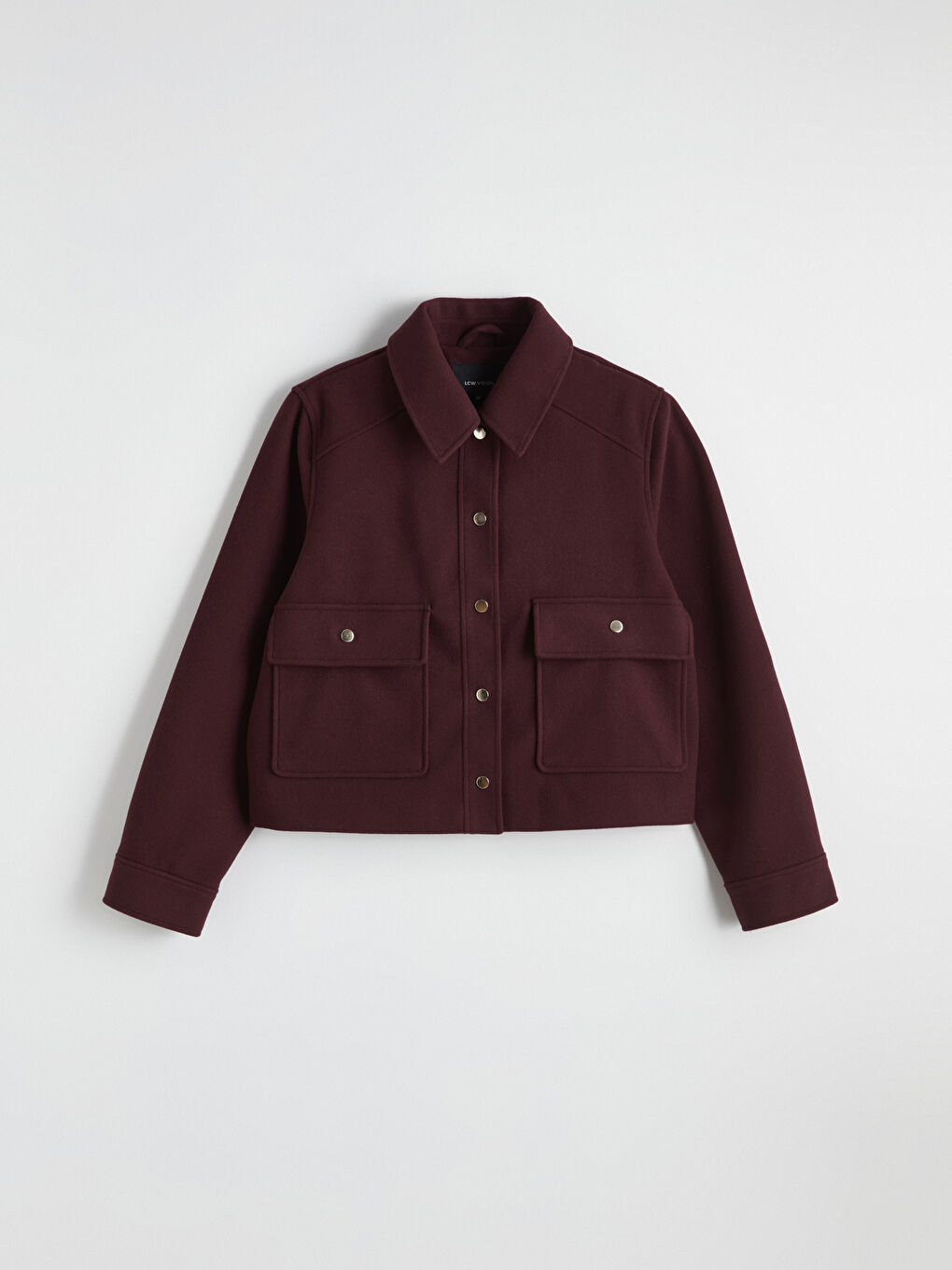 Women's Wool Coat with Shirt Collar