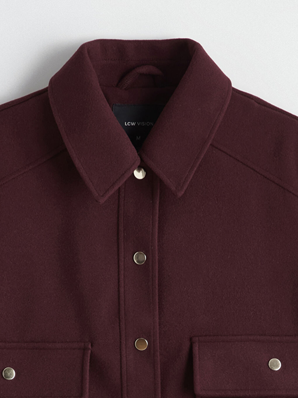 Women's Wool Coat with Shirt Collar-1