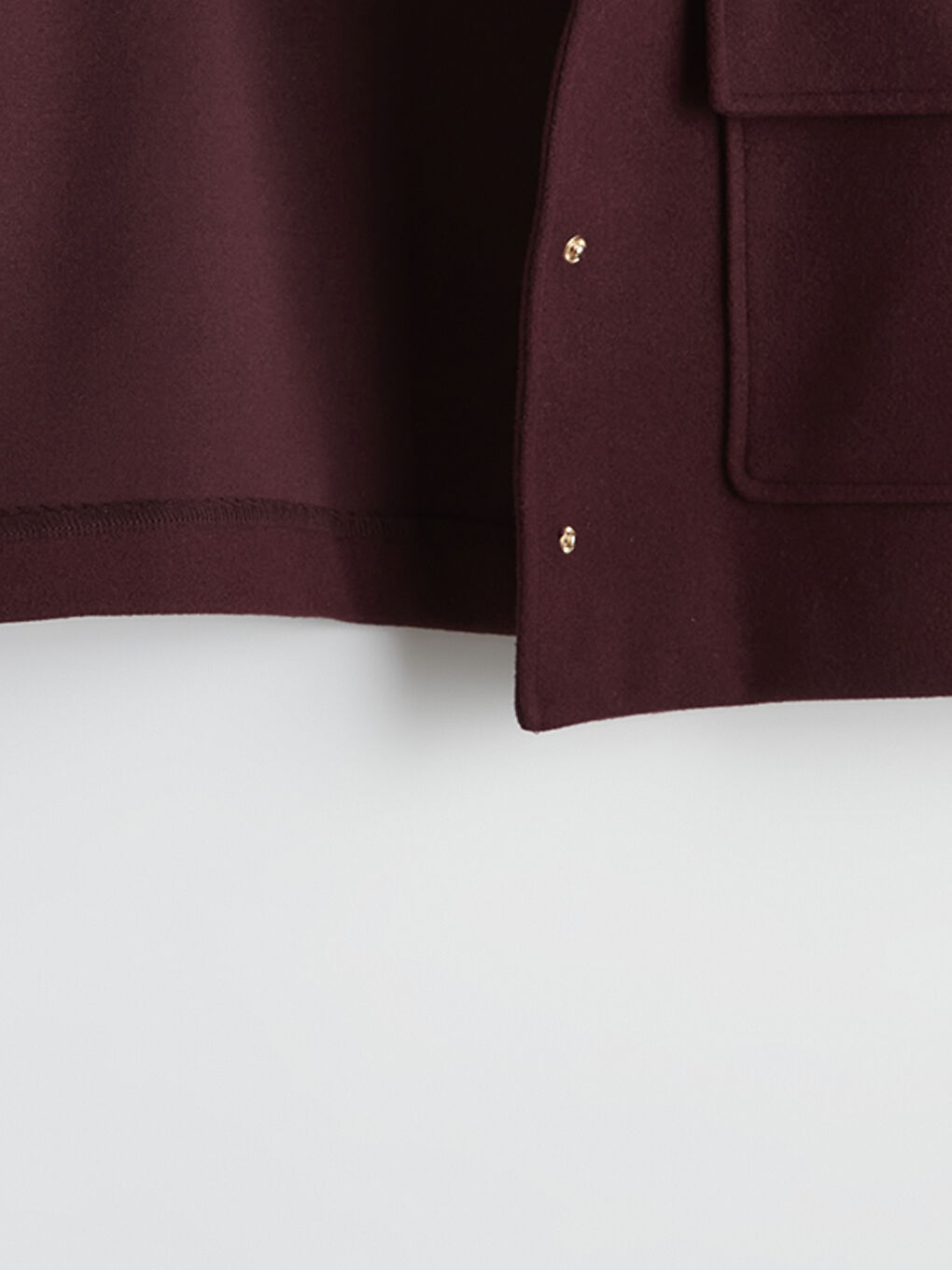 Women's Wool Coat with Shirt Collar-2