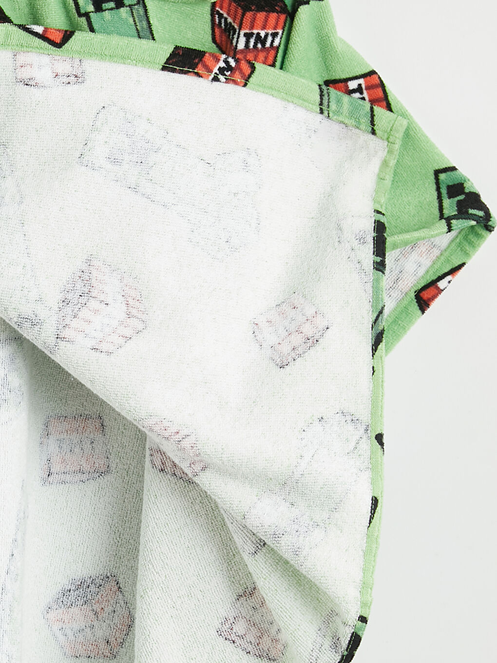 Yeşil Minecraft Baskılı Erkek Bebek Plaj Havlusu-1