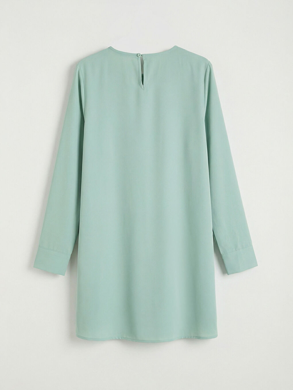 Yeşil Bisiklet Yaka Bağlama Detaylı Kadın Tunik	-5