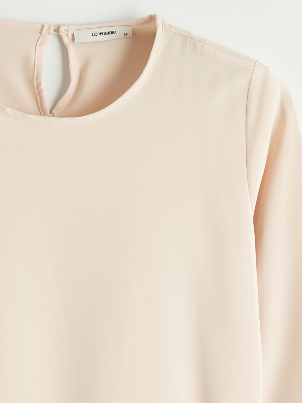 Pembe Bisiklet Yaka Bağlama Detaylı Kadın Tunik	-5