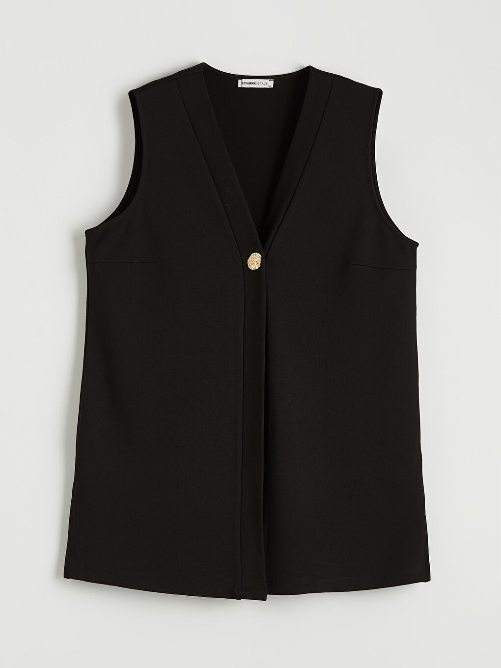 Siyah V Yaka Kadın Yelek-3