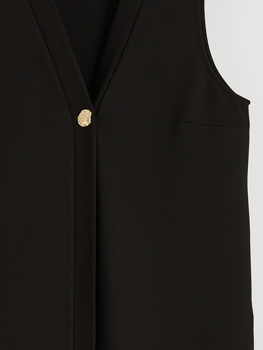 Siyah V Yaka Kadın Yelek-4