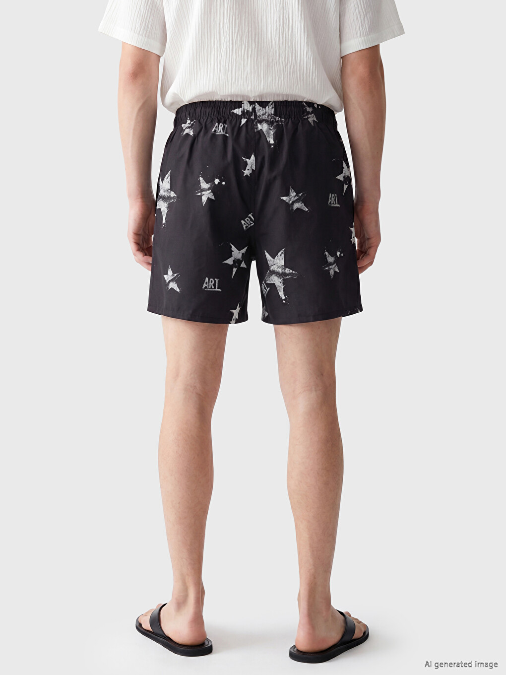 Short Printed Men's Swimming Shorts-3