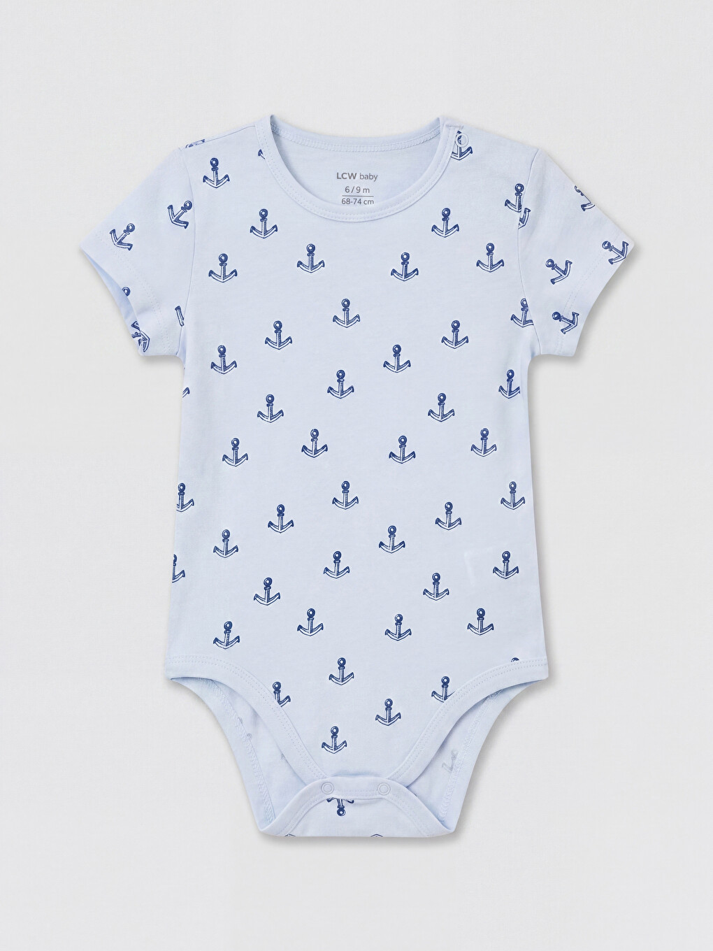 Mavi Baskılı Erkek Bebek Çıtçıtlı Body