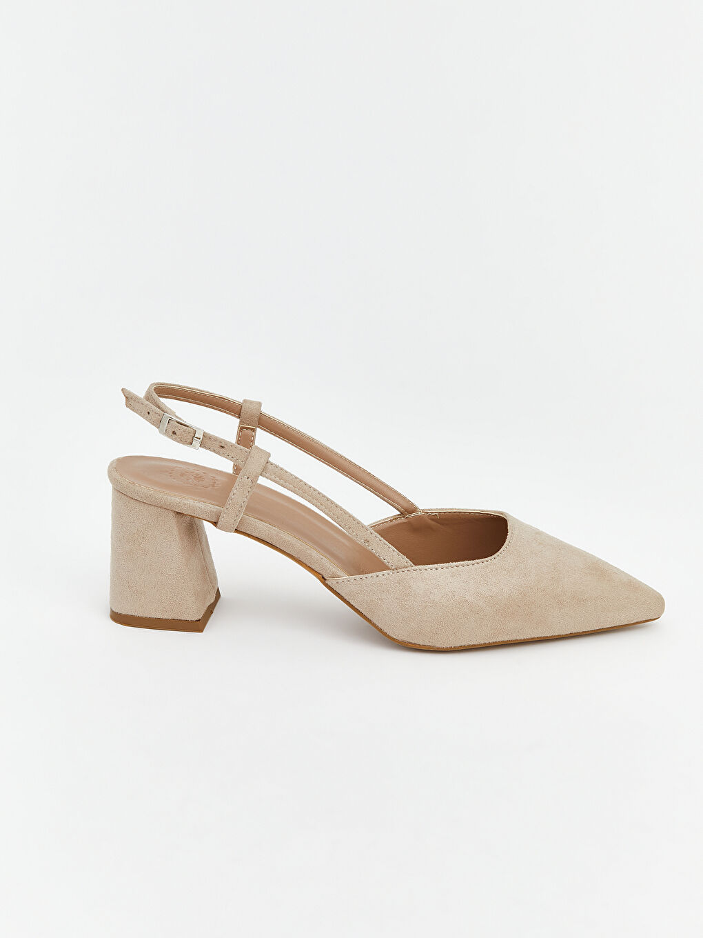 Kahverengi Süet Görünümlü Kadın Topuklu Ayakkabı-1